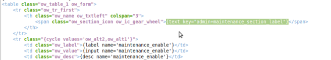 using text keys in htm code oxwall skadat